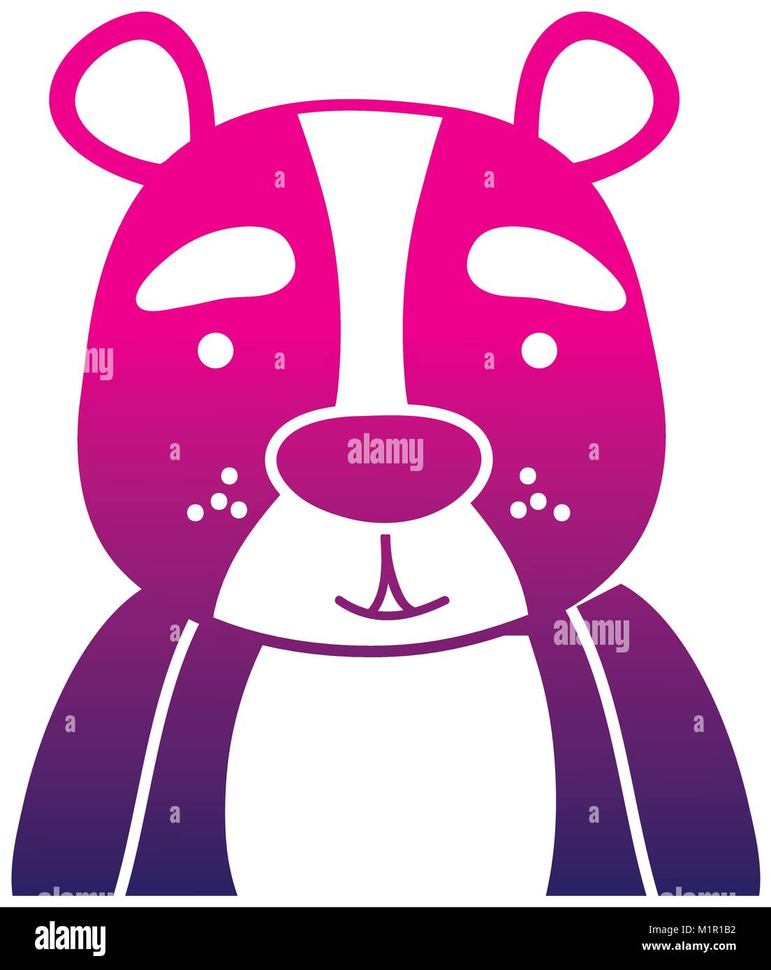 color silhouette adorable and surprised bear wild animal Stock Vector ...