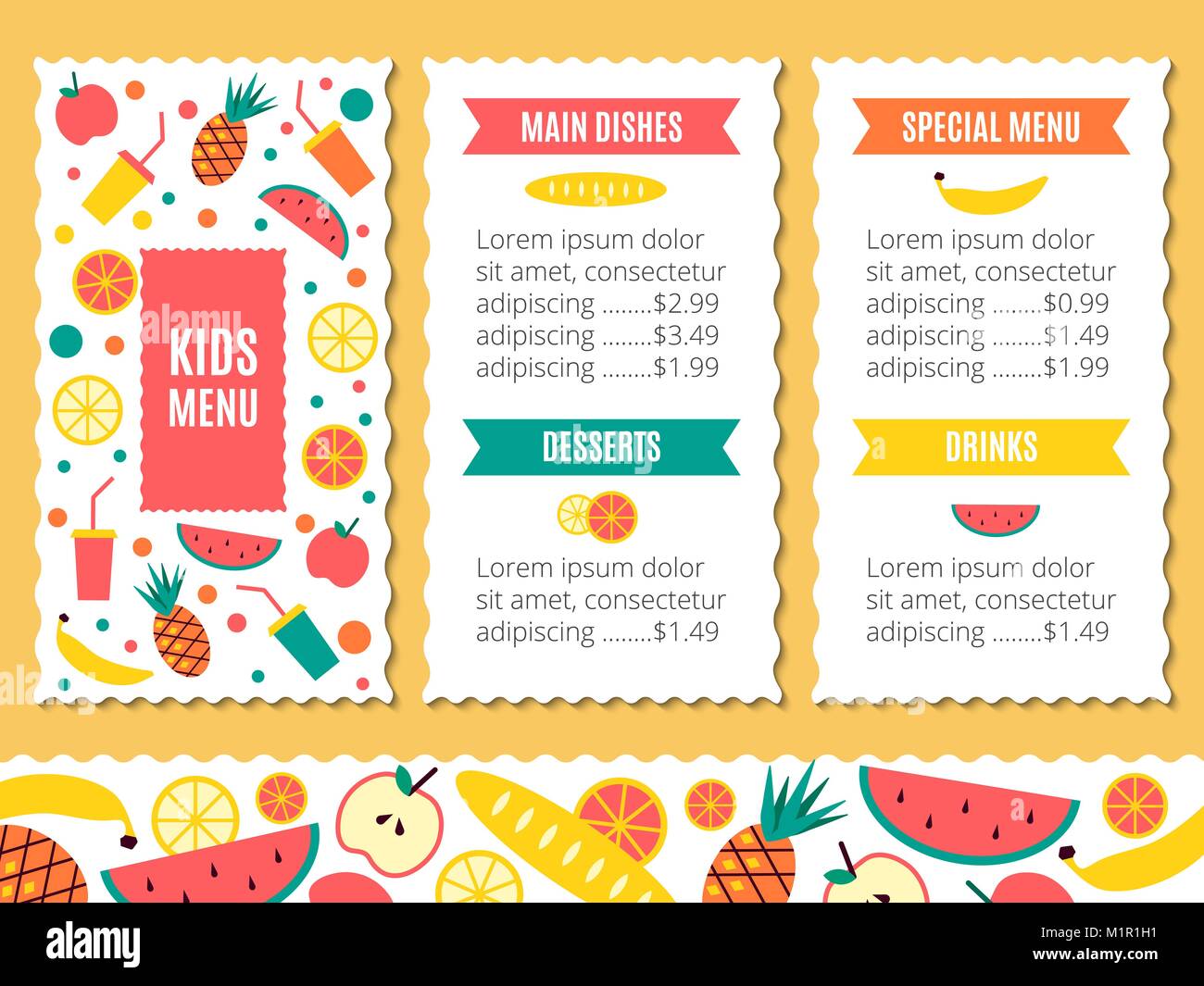 kids menu template Stock Vector Image & Art - Alamy