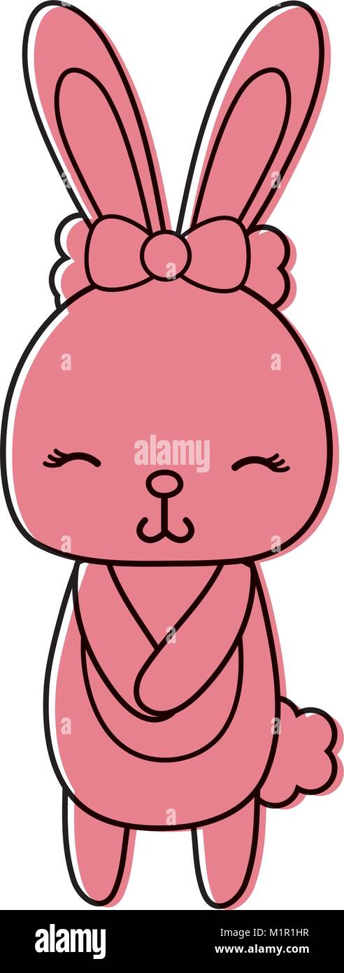 color cute and shy rabbit female wild animal Stock Vector Image & Art ...