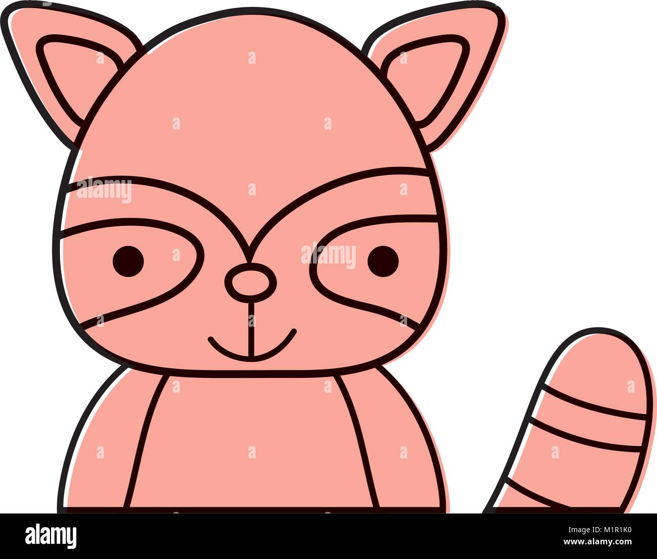 color adorable and happy raccoon wild animal Stock Vector Image & Art