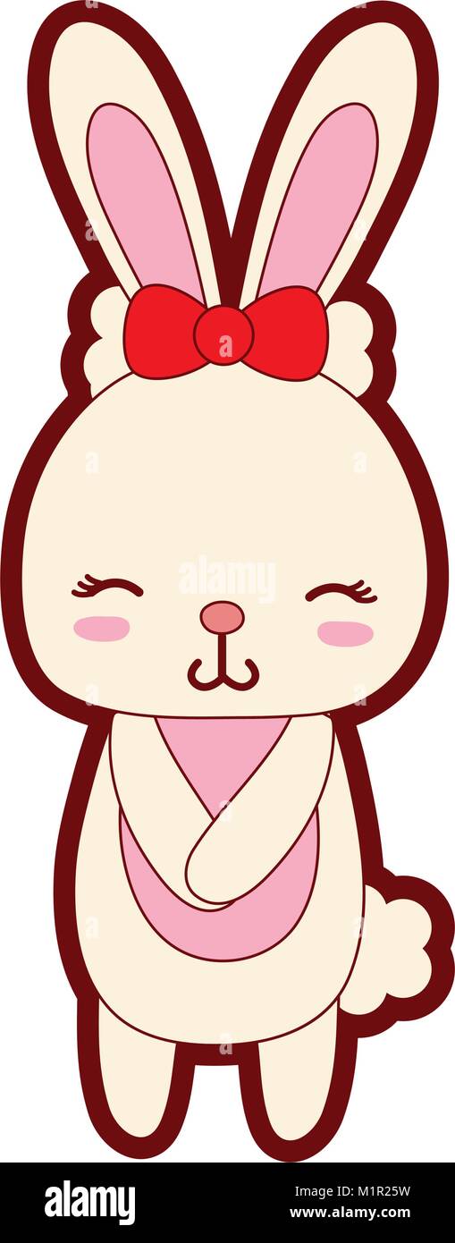 Line Color Cute And Shy Rabbit Female Wild Animal Stock Vector Image line-color-cute-and-shy-rabbit-female-wild-animal-stock-vector-image
