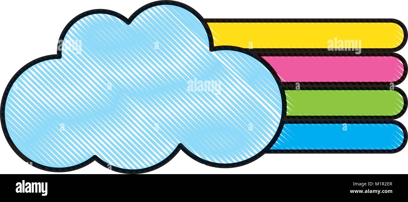 grated cloud with nature rainbow design in the sky Stock Vector Image ...