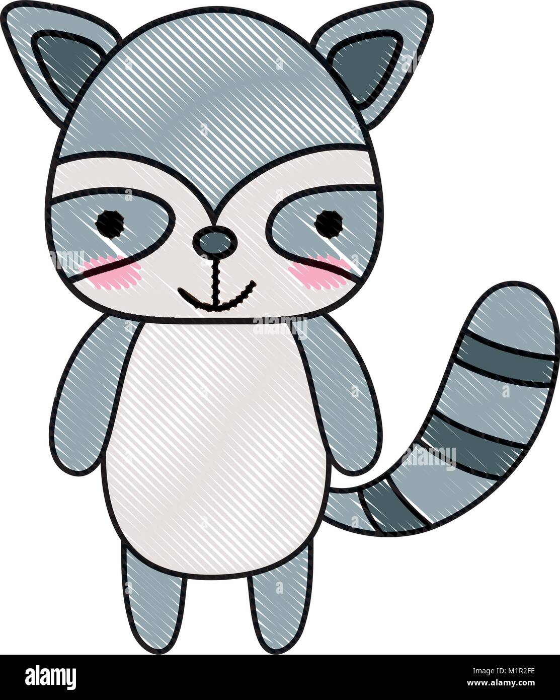 grated cute and happy raccoon wild animal Stock Vector Image & Art - Alamy