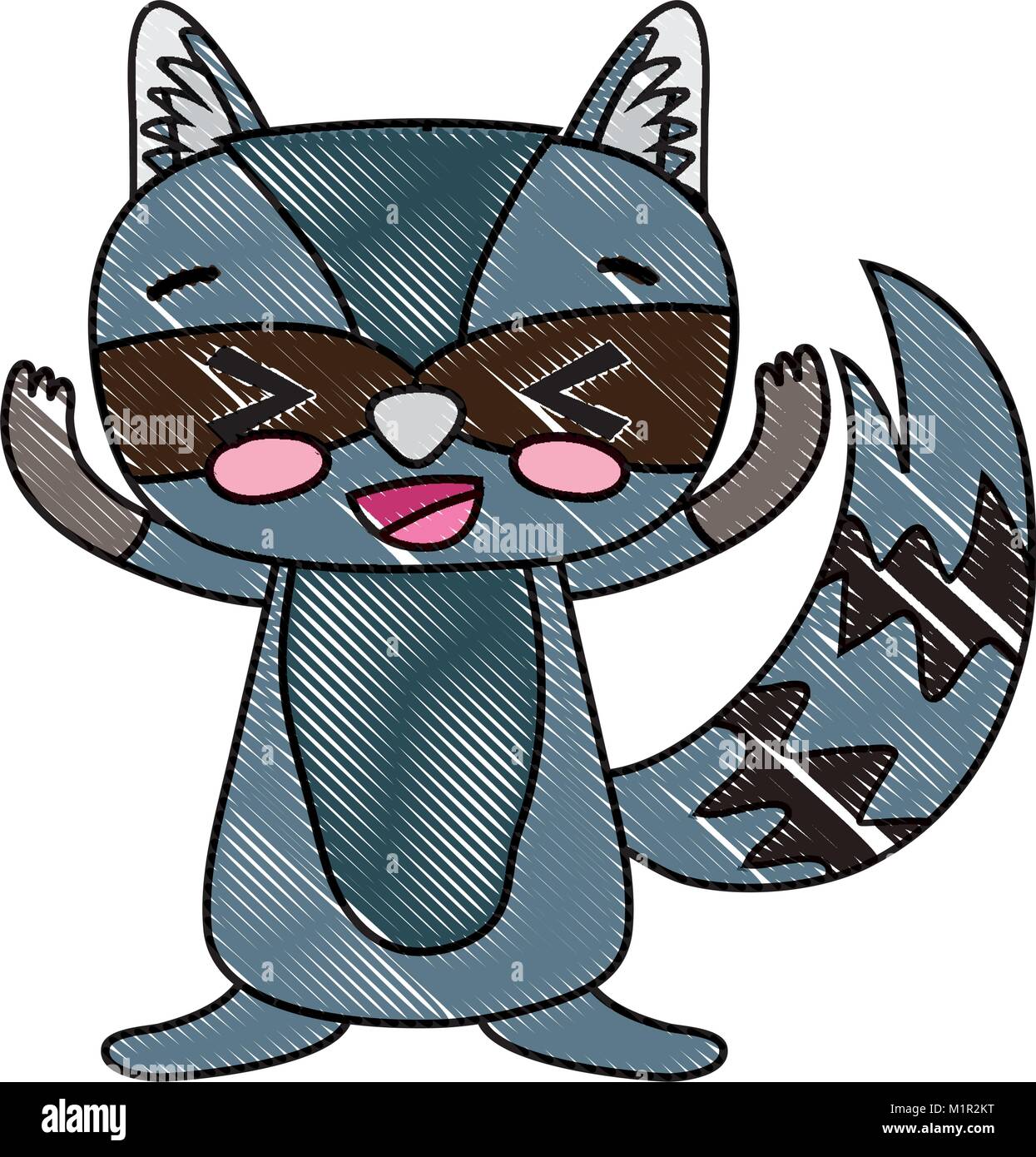 grated cute and glad raccoon wild animal Stock Vector Image & Art - Alamy