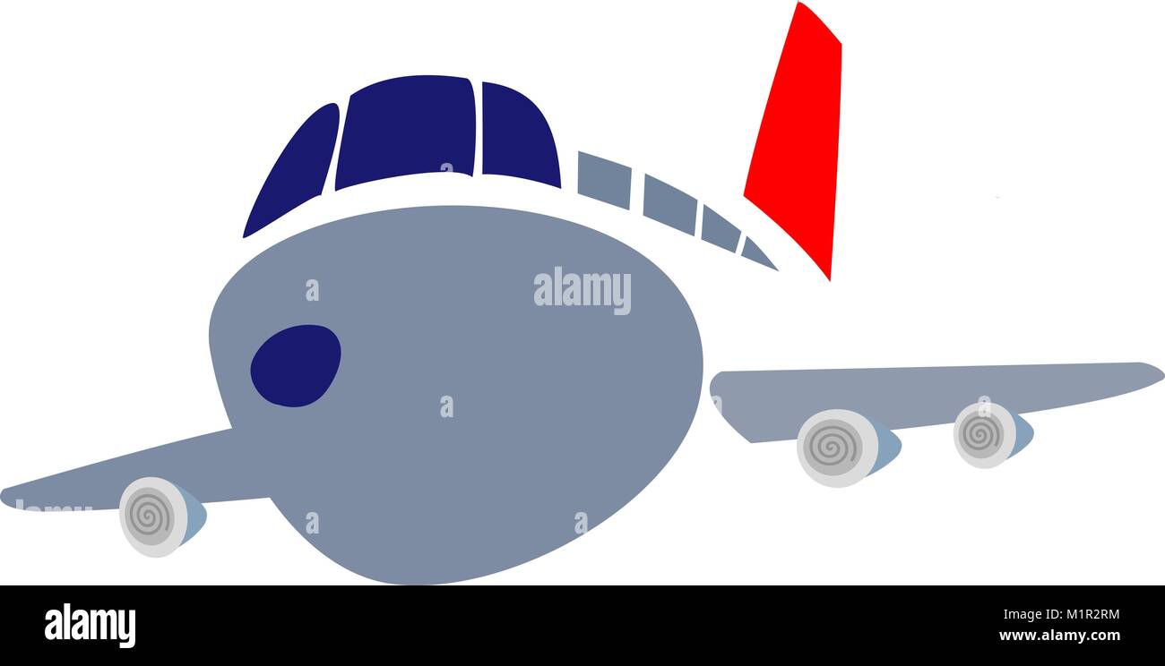 White airplane with blue tail Stock Vector Images - Alamy