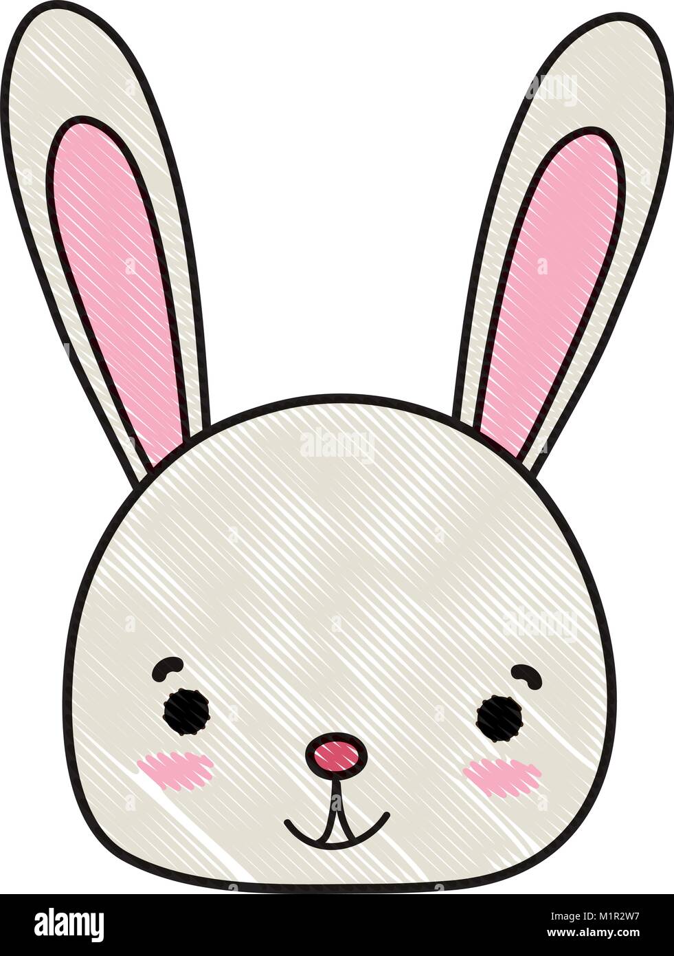 grated smile rabbit head wild animal Stock Vector Image & Art - Alamy