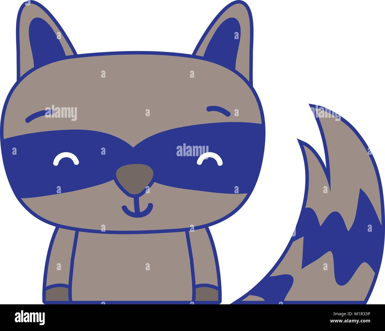 full color adorable and smile raccoon wild animal Stock Vector Image ...