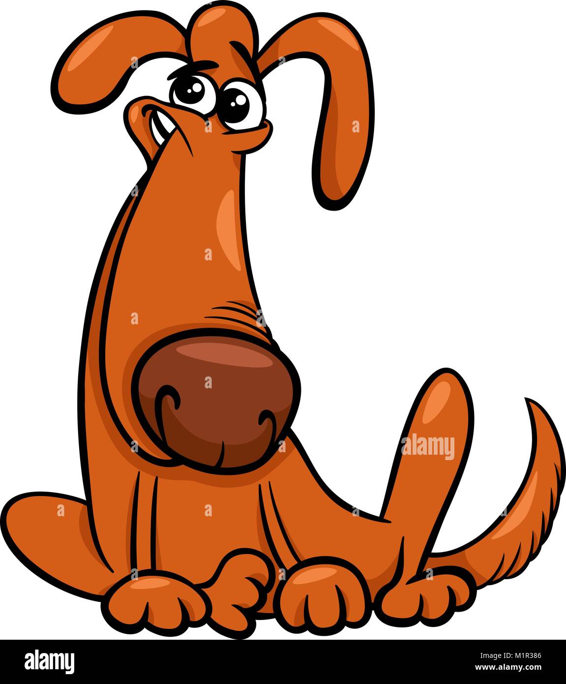 Cartoon Illustration of Funny Dog Animal Comic Character Stock Vector ...