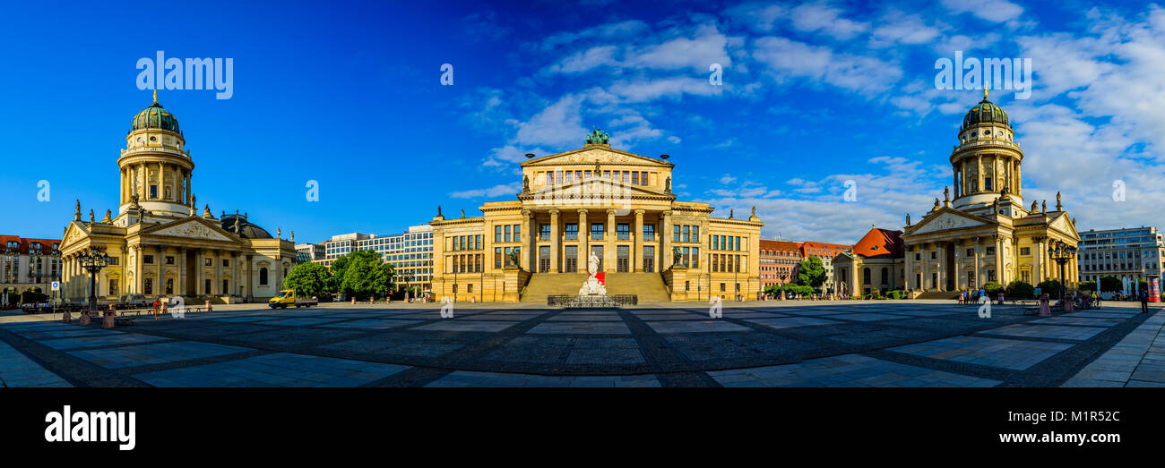 Panorama with the Gendarmenmarkt in Berlin, Germany Stock Photo
