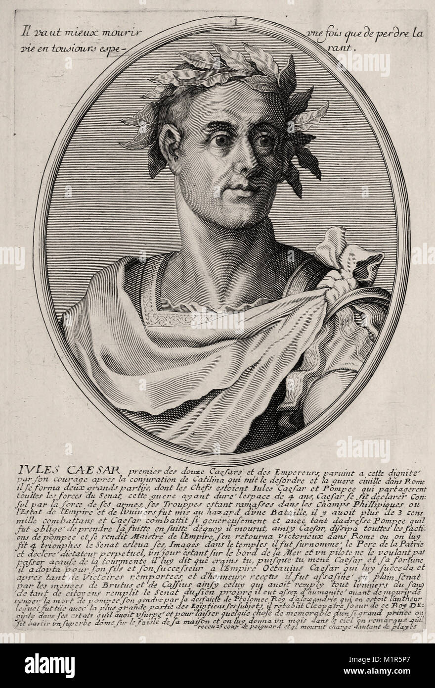 Portrait Of Jules Cesar Caesar French Engraving 17th Century Stock Photo Alamy