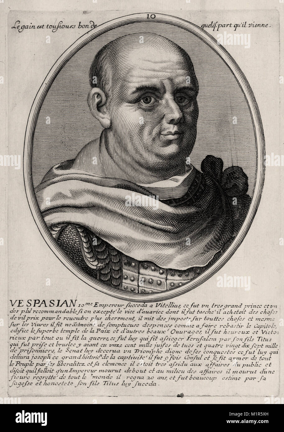 Portrait of Vespasian French engraving 17th century Stock Photo Alamy