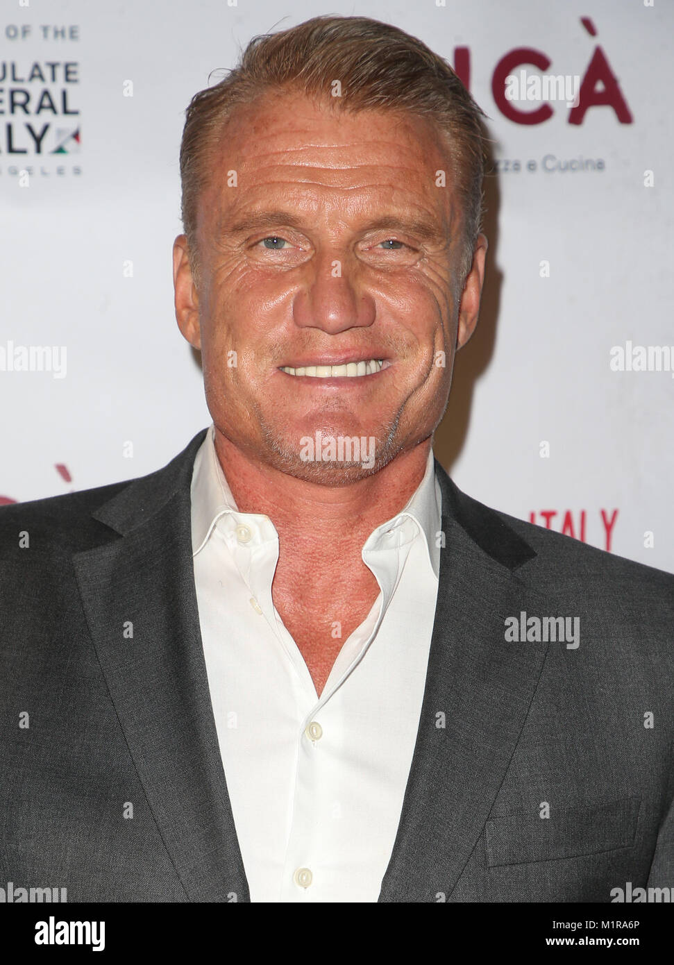 Los Angeles, Ca, USA. 31st Jan, 2018. Dolph Lundgren, at the Filming In Italy In Los Angeles festival Honoring Monica Bellucci with the Filming In Italy and The Italian Institute of Culture Los Angeles Creativity Award and screening of On The Milky Road at Harmony Gold in Los Angeles, California on January 31, 2018. Credit: Faye Sado/Media Punch/Alamy Live News Stock Photo