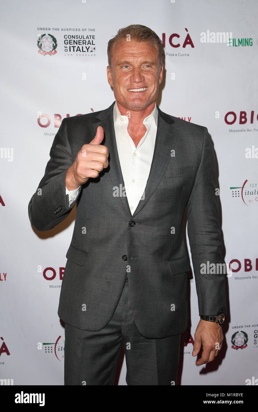 Los Angeles, Ca, USA. 31st Jan, 2018. Dolph Lundgren, at the Filming In Italy In Los Angeles festival Honoring Monica Bellucci with the Filming In Italy and The Italian Institute of Culture Los Angeles Creativity Award and screening of On The Milky Road at Harmony Gold in Los Angeles, California on January 31, 2018. Credit: Faye Sado/Media Punch/Alamy Live News Stock Photo