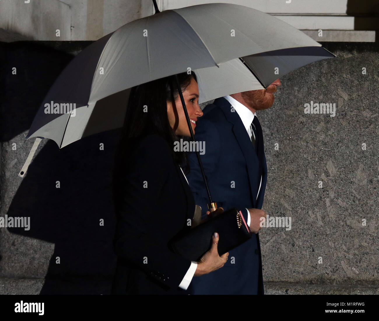 London, UK. February 1, 2018.  Meghan Markle and HRH Prince Harry (of Wales) attending the Endeavour Fund Awards at Goldsmiths' Hall, London  on February 1, 2018 Credit: Paul Marriott/Alamy Live News Stock Photo