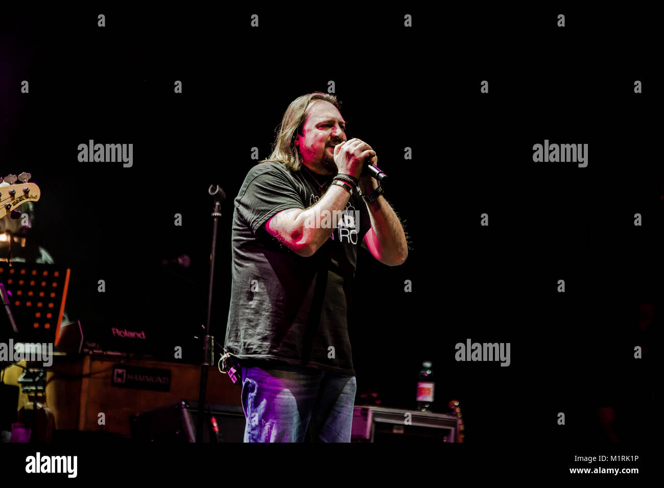 Teatro Duse, Bologna - Italy. The italian rock band, Nomadi, performed during a live of their last tour. Credit Luigi Rizzo/Alamy Live News Stock Photo