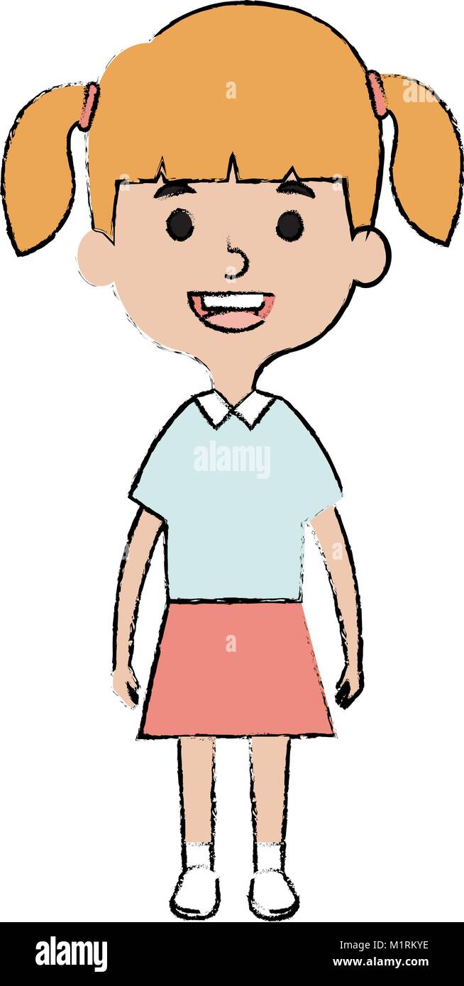 cute and little girl Stock Vector Image & Art - Alamy