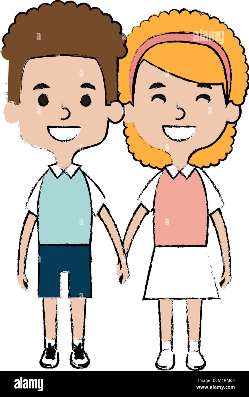 cute and little kids couple Stock Vector Image & Art - Alamy