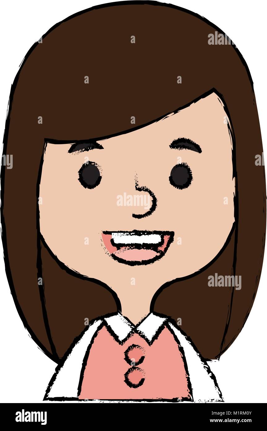 cute and little girl Stock Vector Image & Art - Alamy