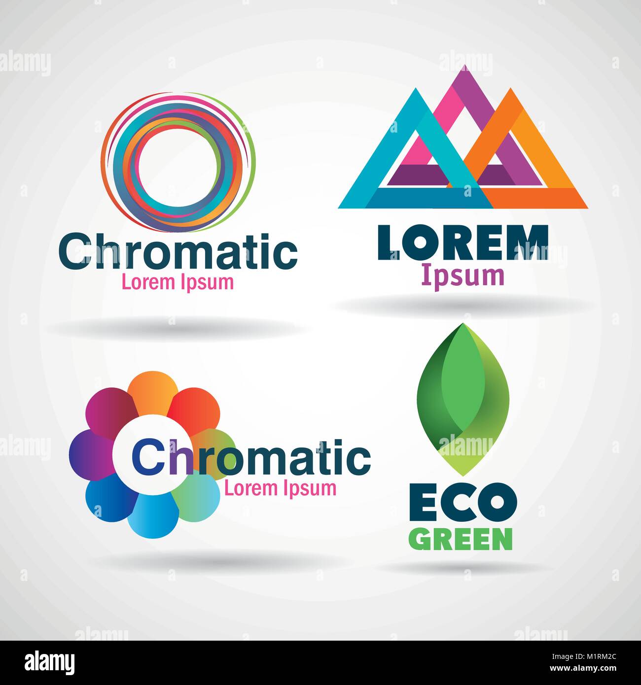 corporation emblems set icons Stock Vector Image & Art - Alamy