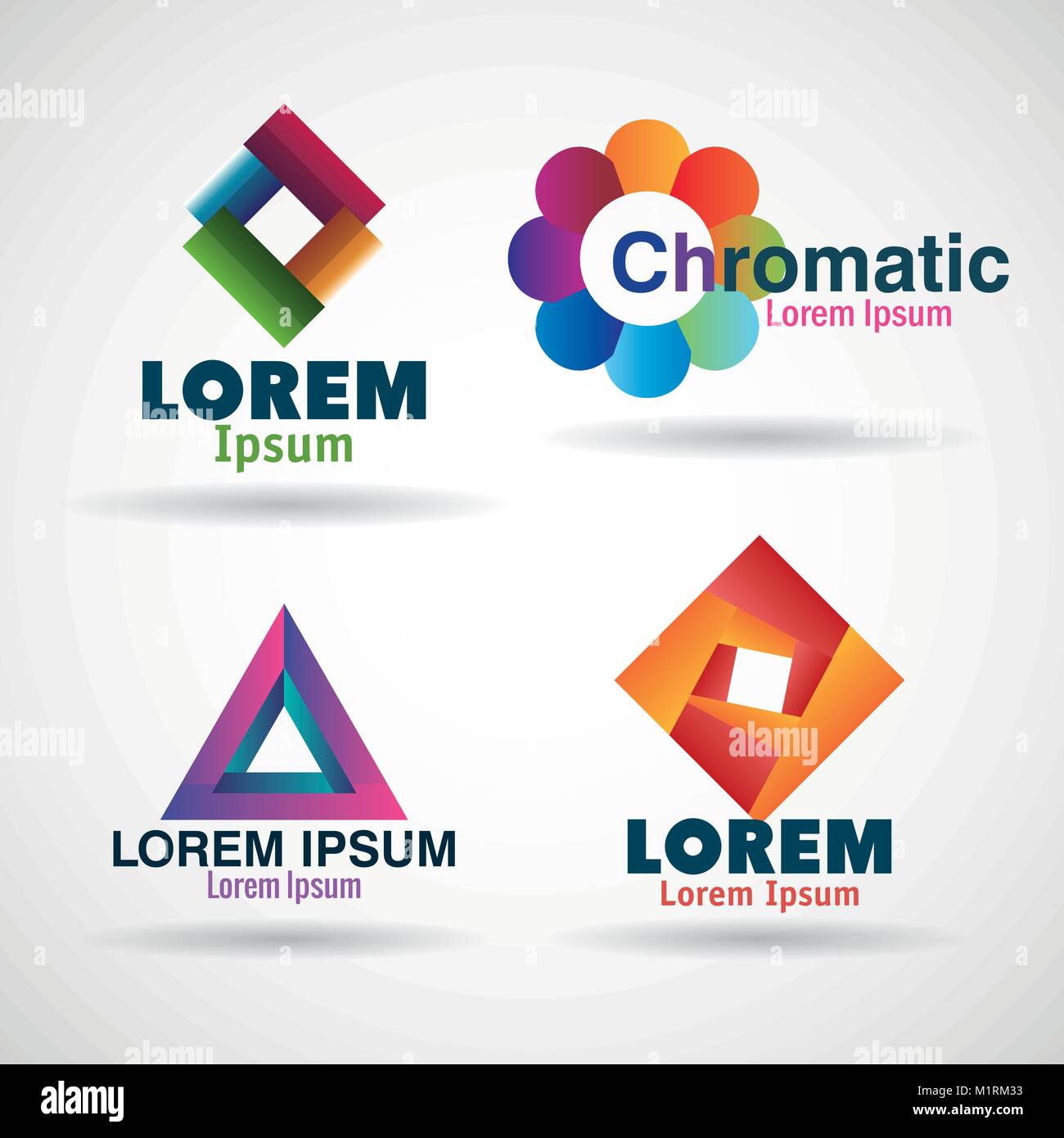 corporation emblems set icons Stock Vector Image & Art - Alamy