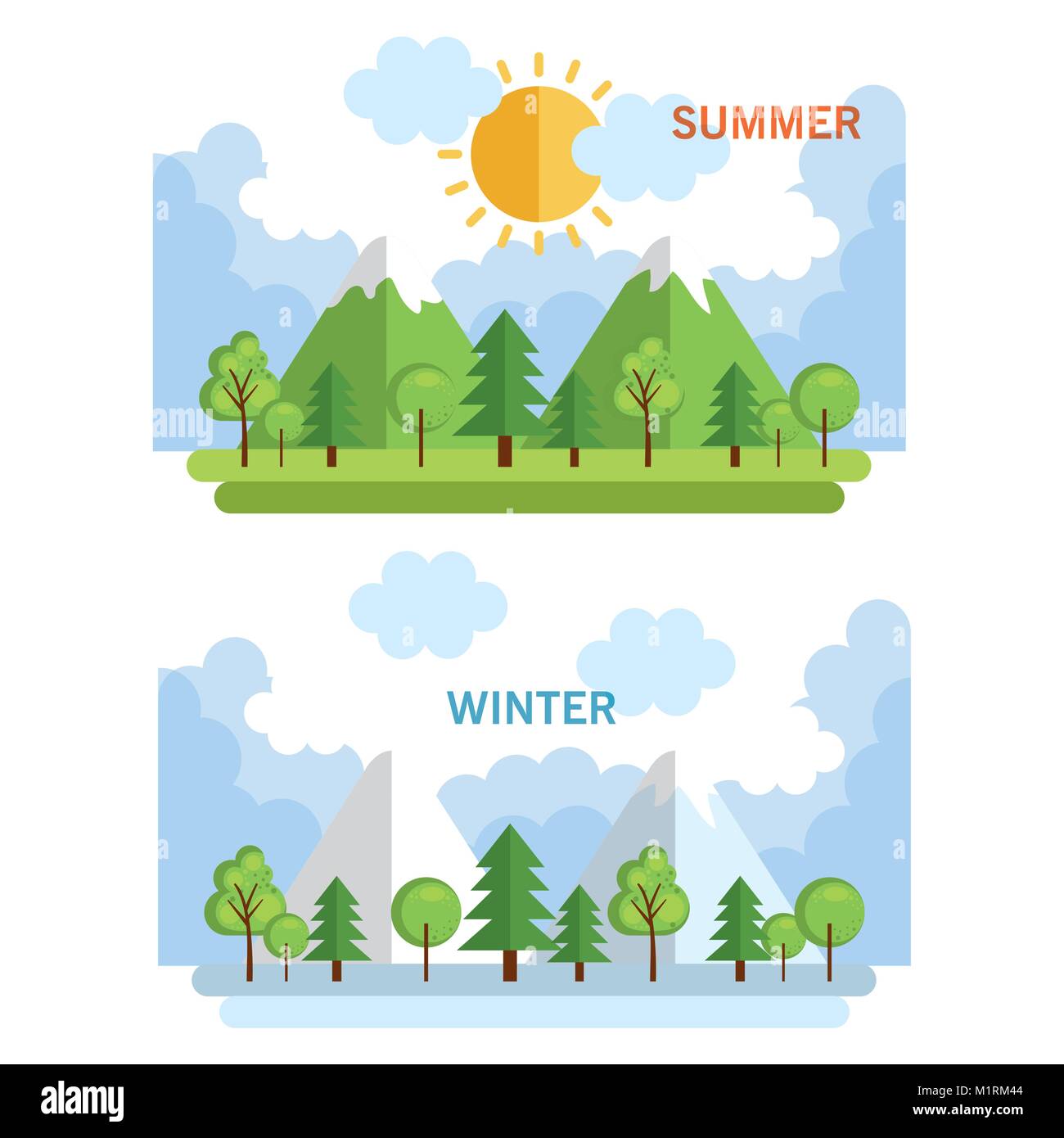 seasonal weather set landscapes Stock Vector Image & Art - Alamy