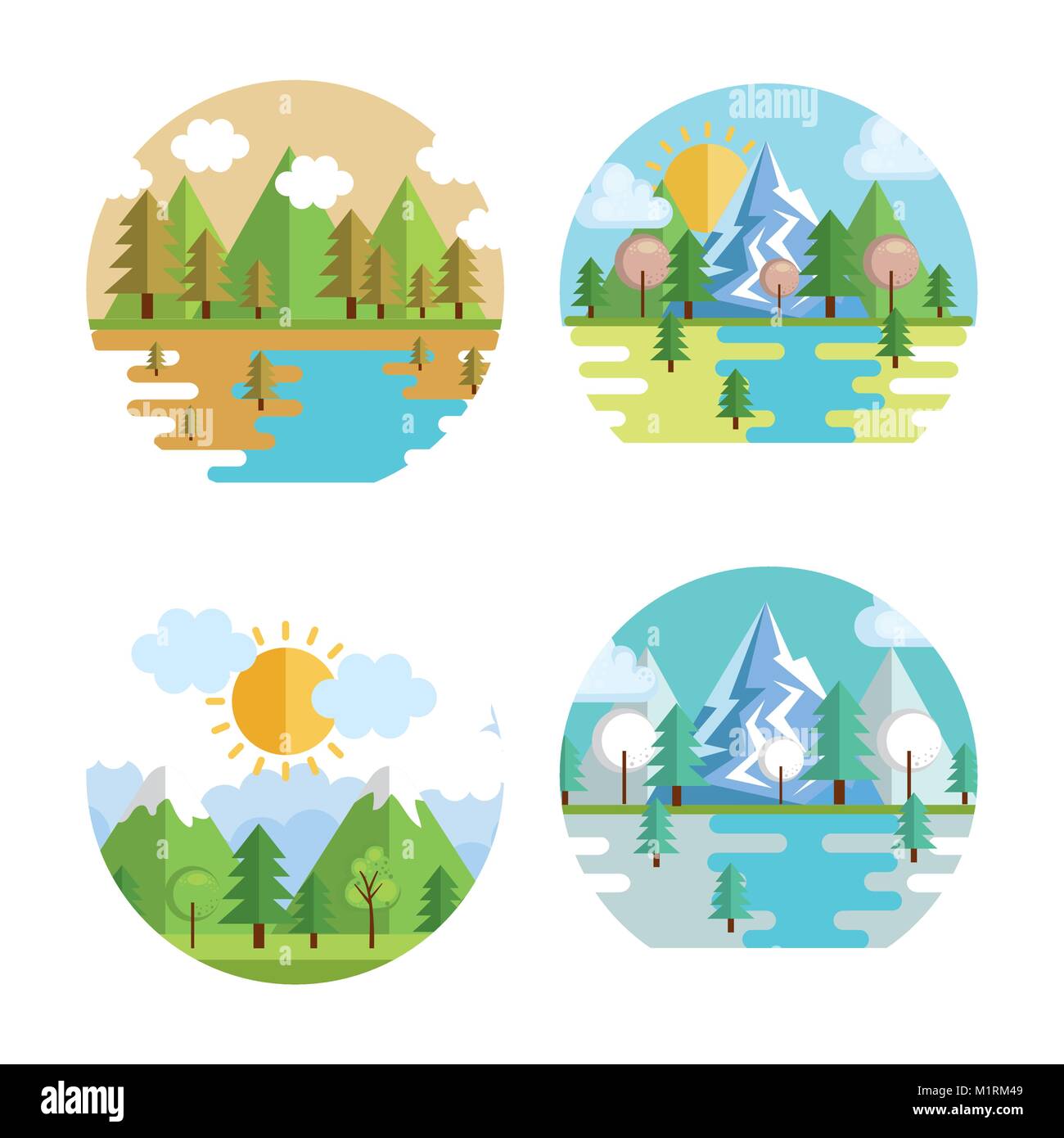 seasonal weather set landscapes Stock Vector Image & Art Alamy
