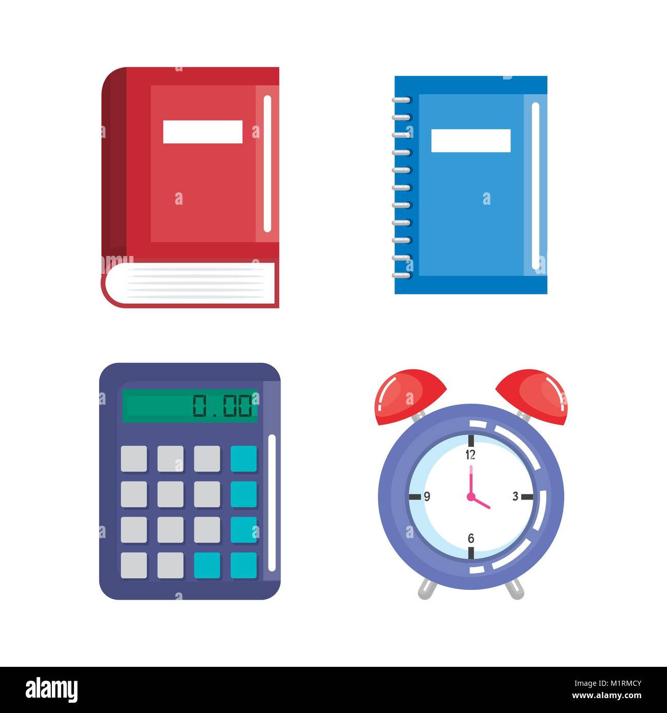 school supplies set icons Stock Vector Image & Art - Alamy