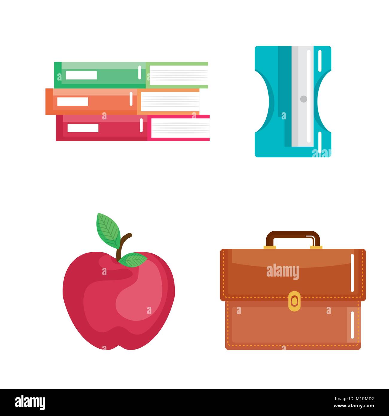 school supplies set icons Stock Vector Image & Art - Alamy