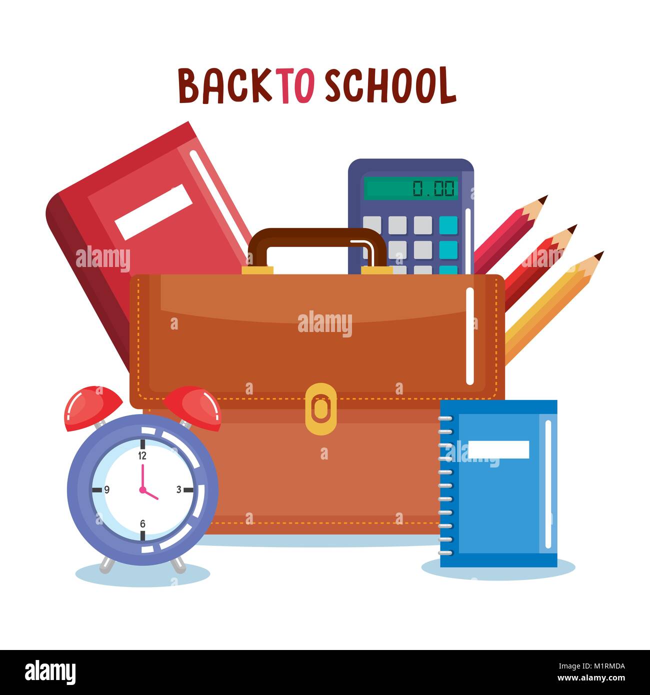 school supplies set icons Stock Vector Image & Art - Alamy