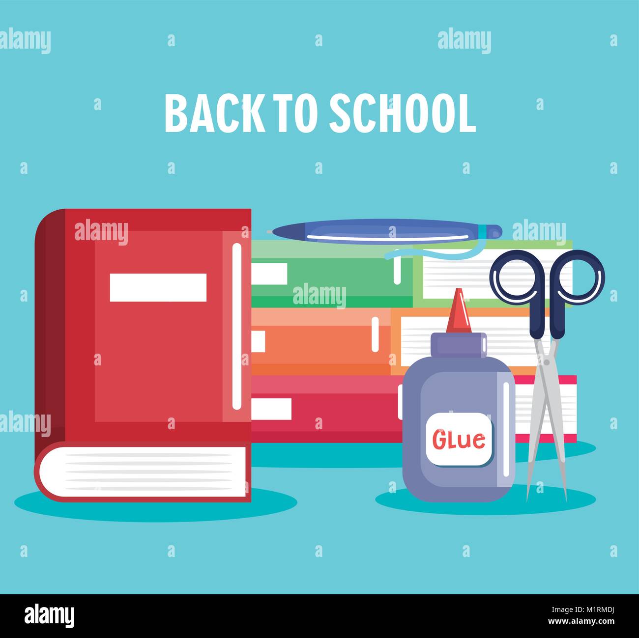 school supplies set icons Stock Vector Image & Art - Alamy