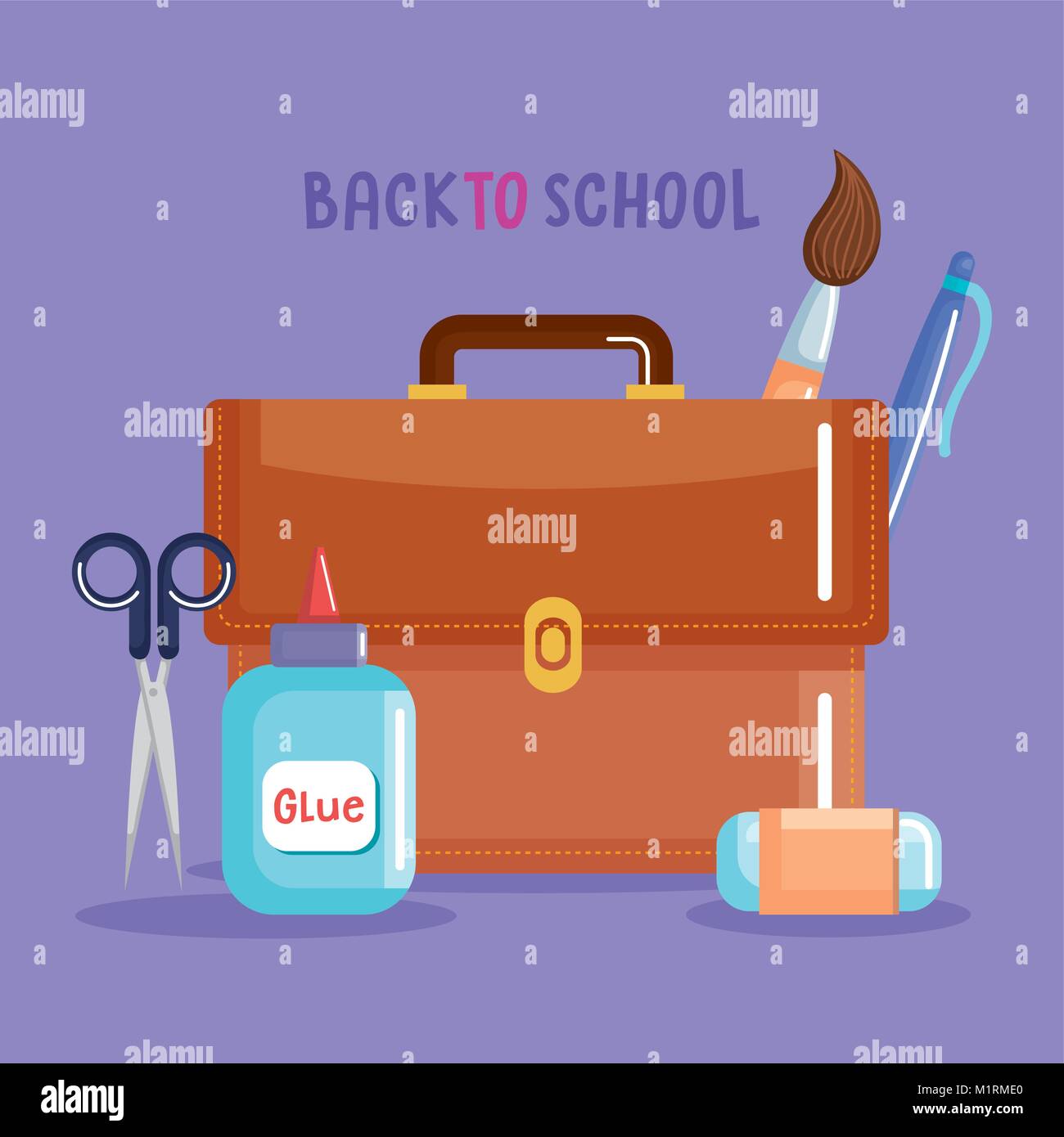 school supplies set icons Stock Vector Image & Art - Alamy