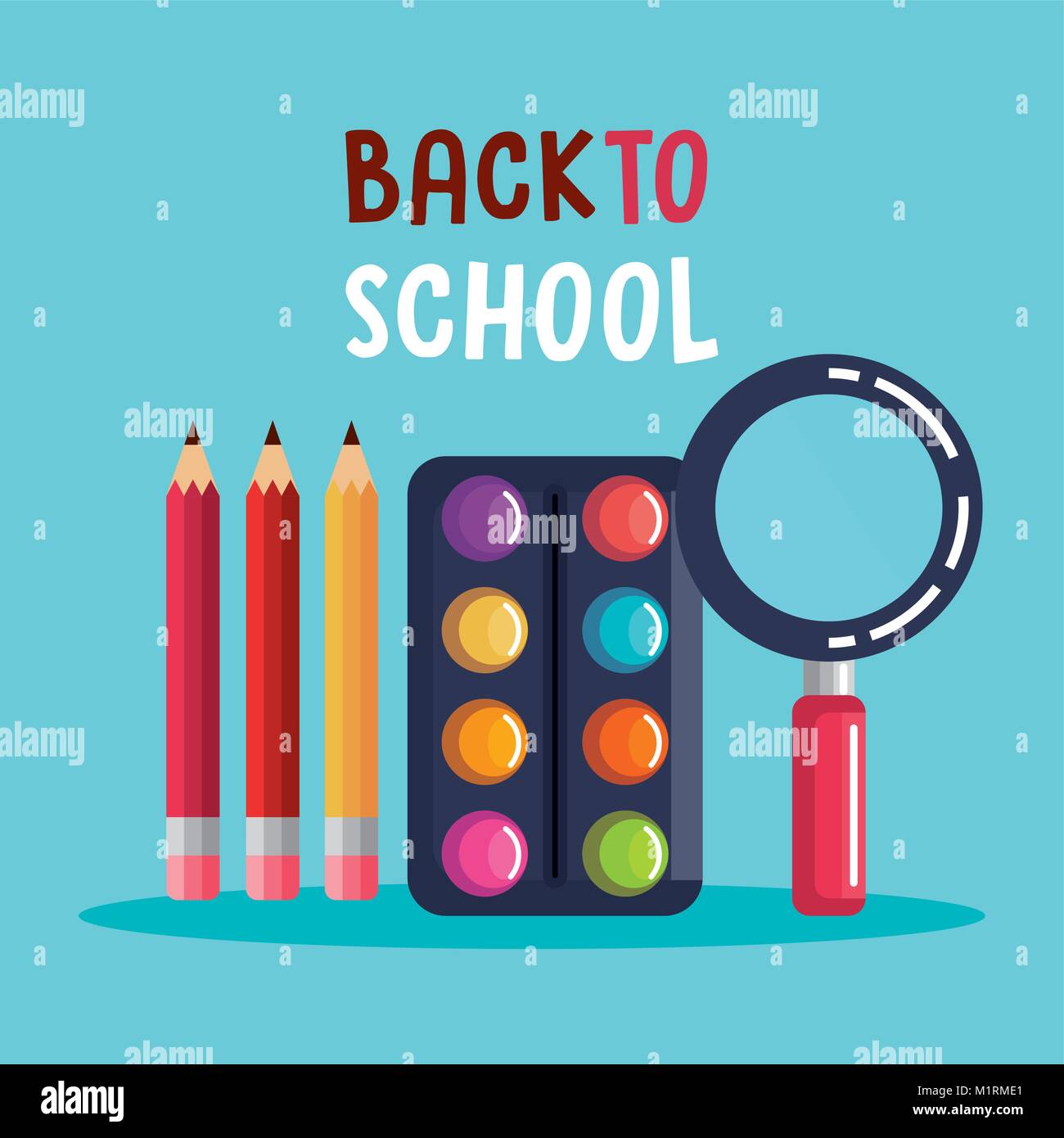 school supplies set icons Stock Vector Image & Art - Alamy