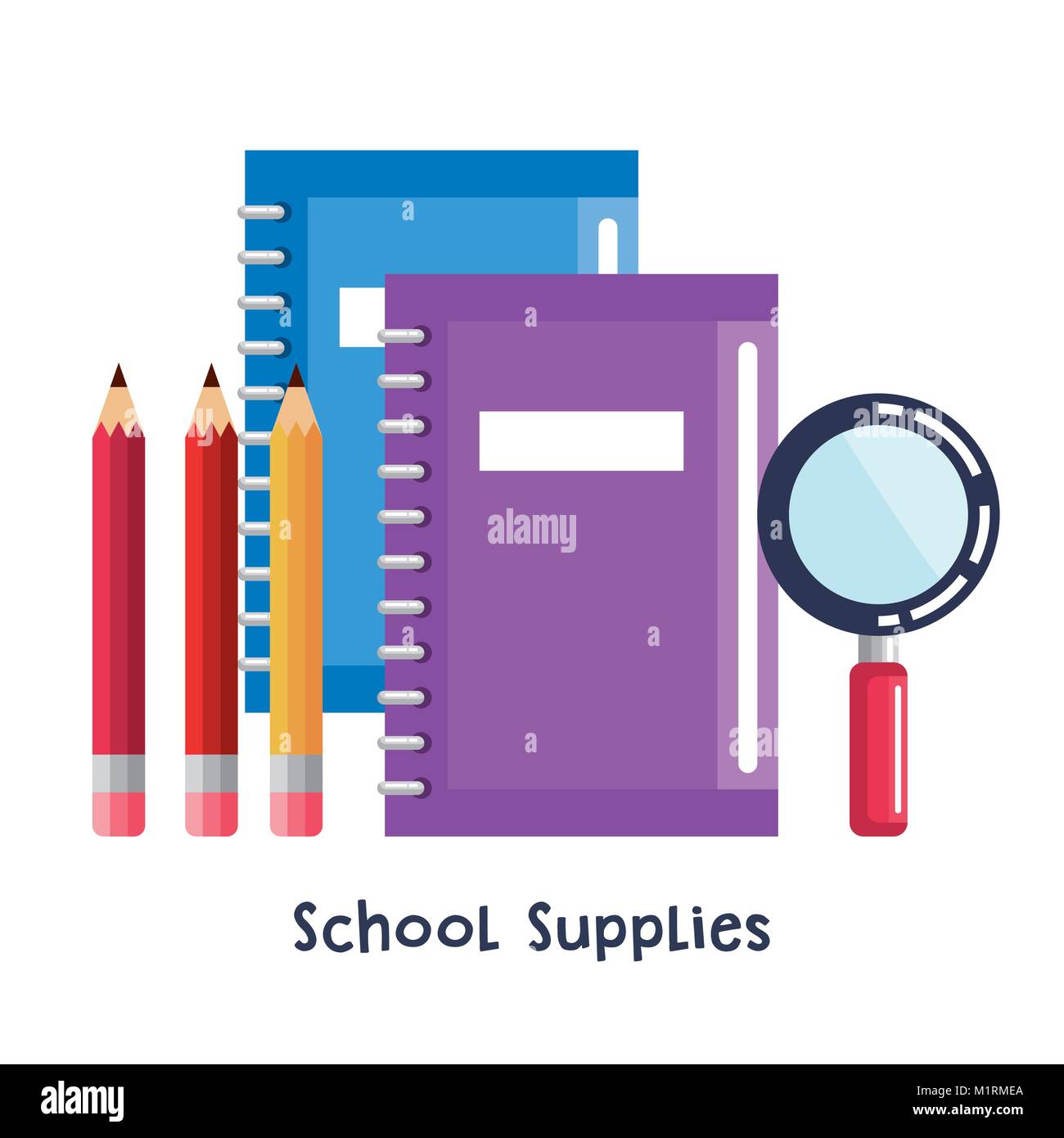 school supplies set icons Stock Vector Image & Art - Alamy
