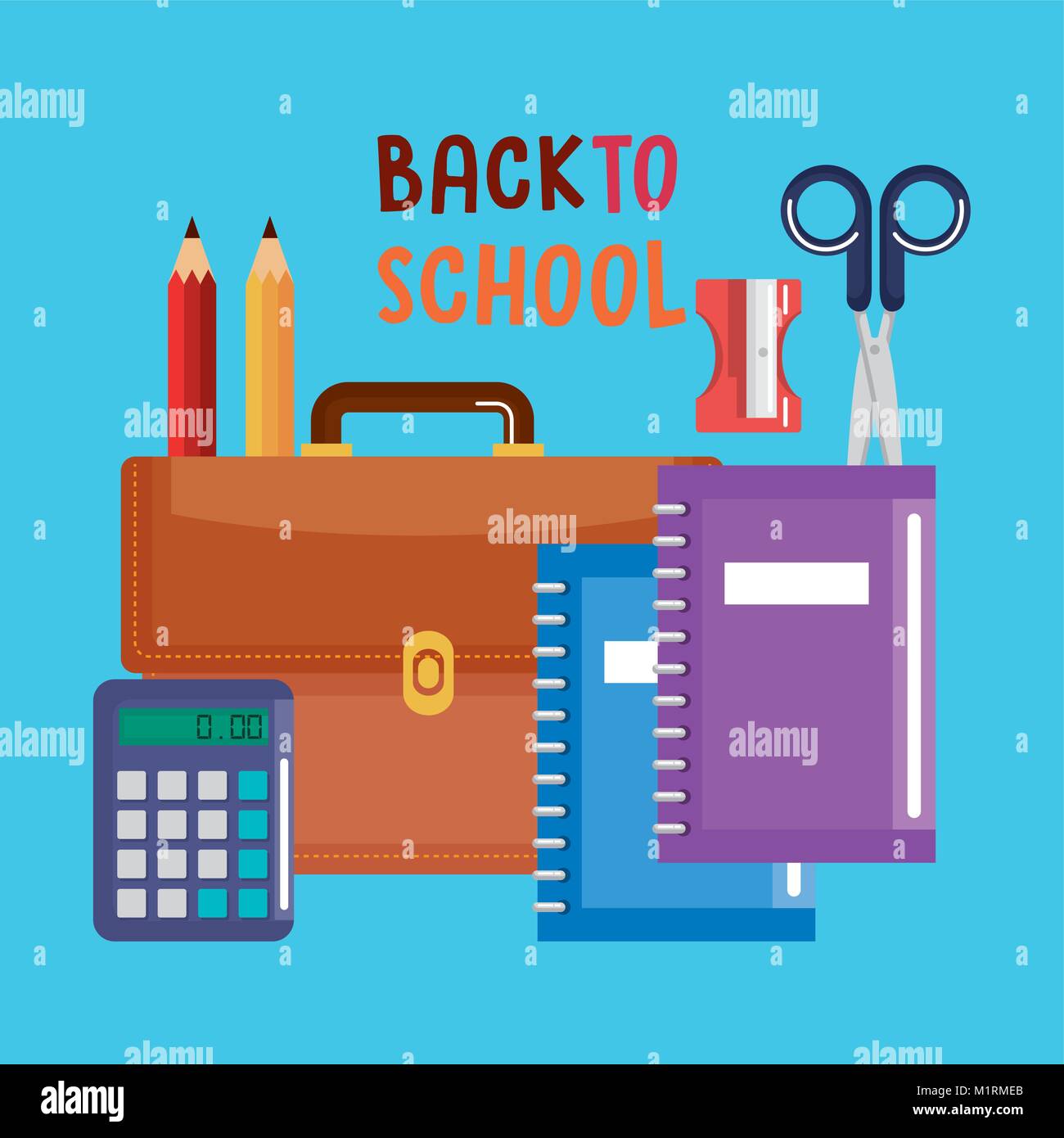 school supplies set icons Stock Vector Image & Art - Alamy