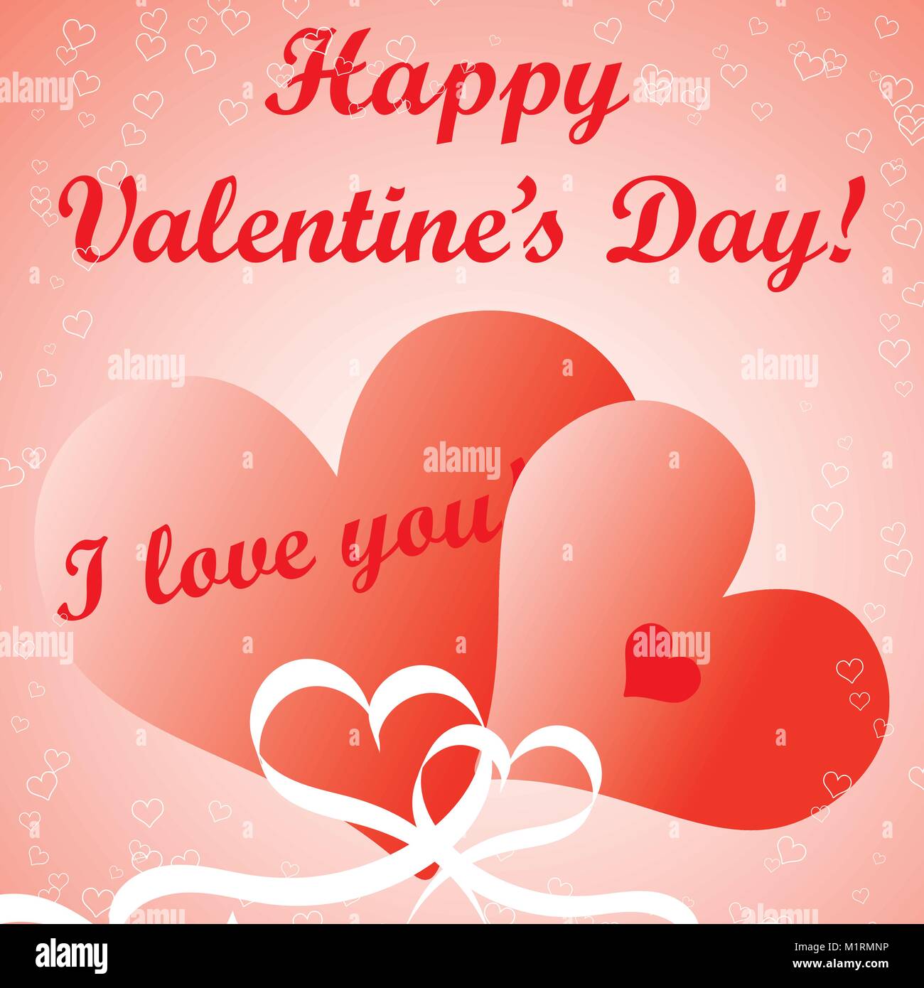 Greeting card Happy Valentine s Day Vector illustration. Hearts Stock Vector