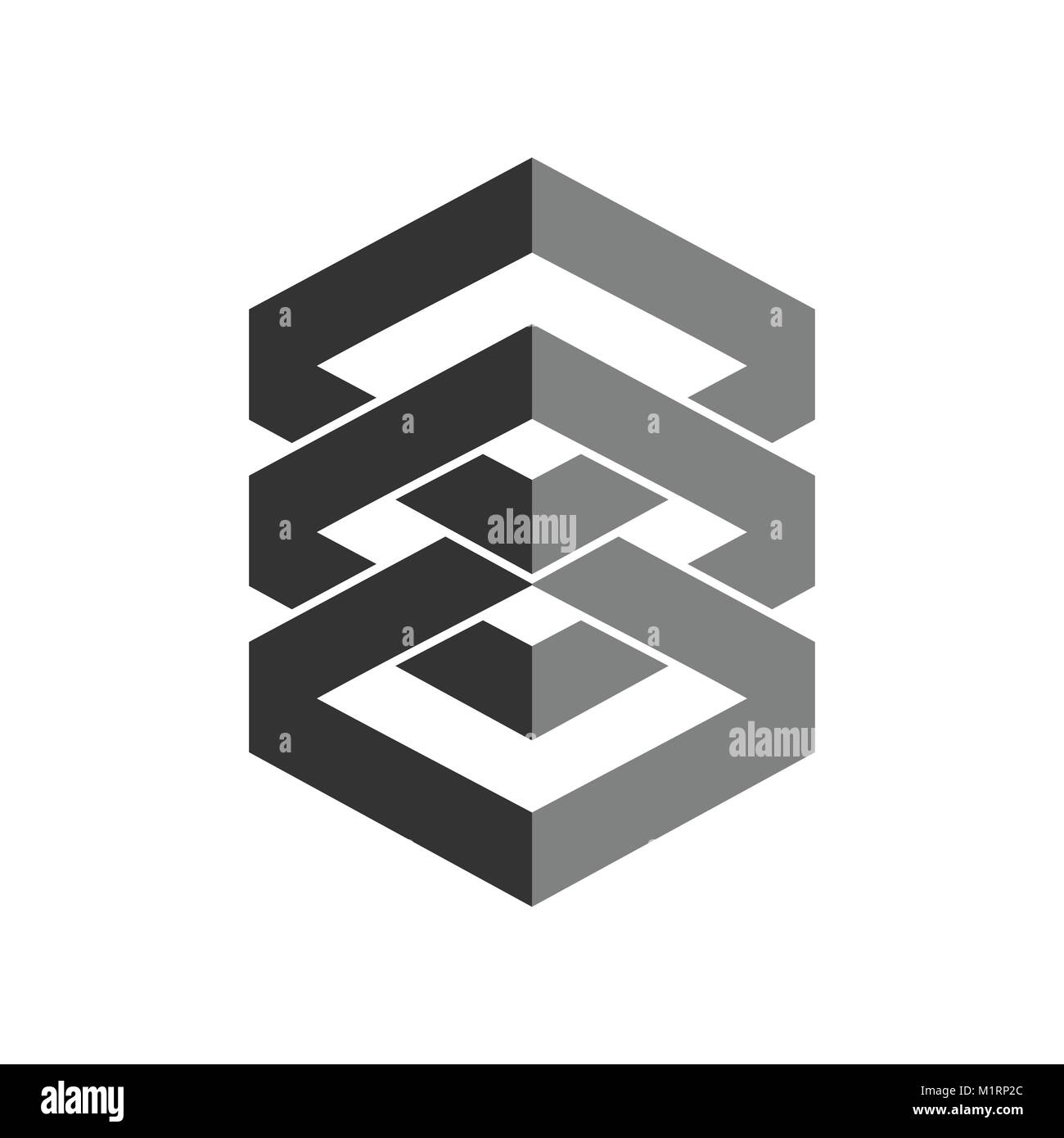Abstract Box Stacks Symbol Vector Graphic Logo Design Stock Vector