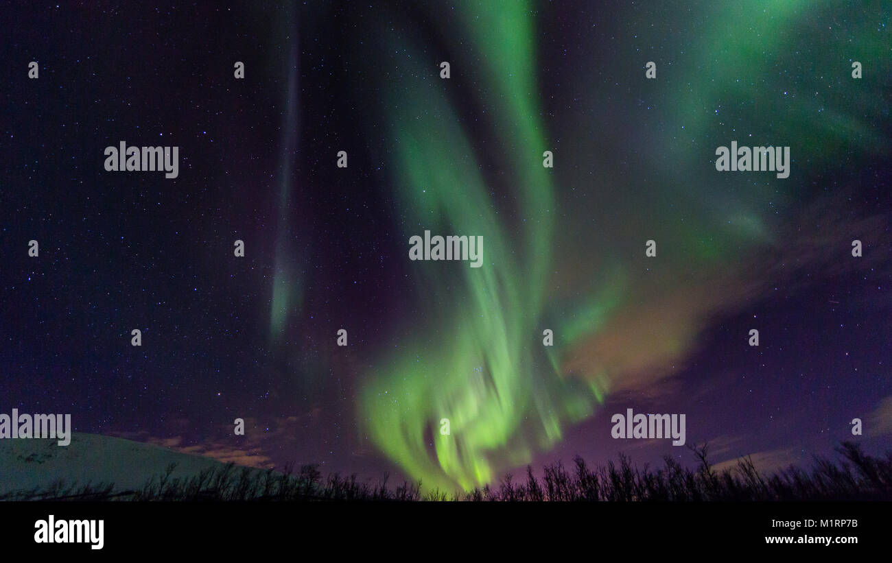 Tromso, Norway. Northern lights display. Stock Photo