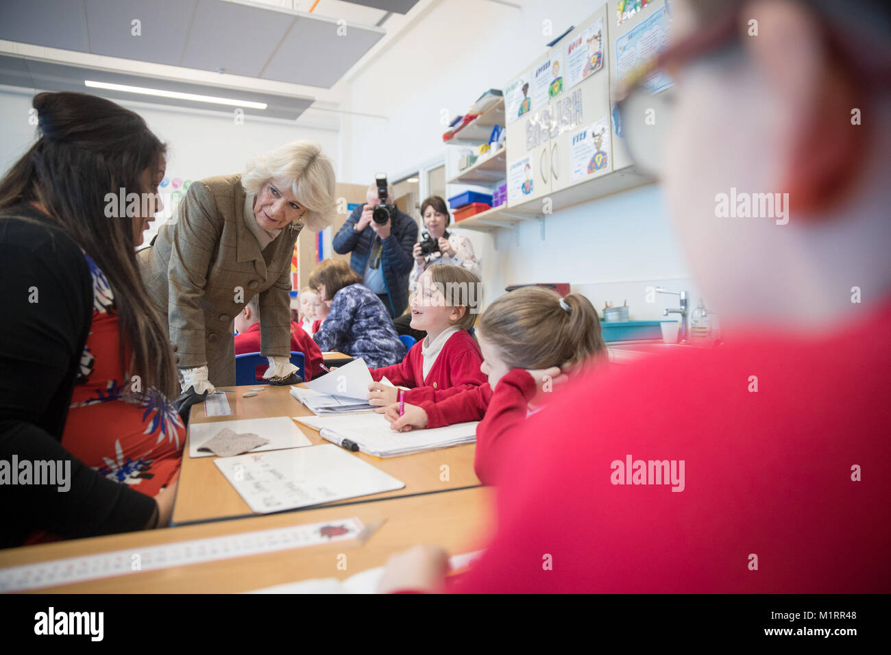 The Duchess of Cornwall meets students and teachers as she opens