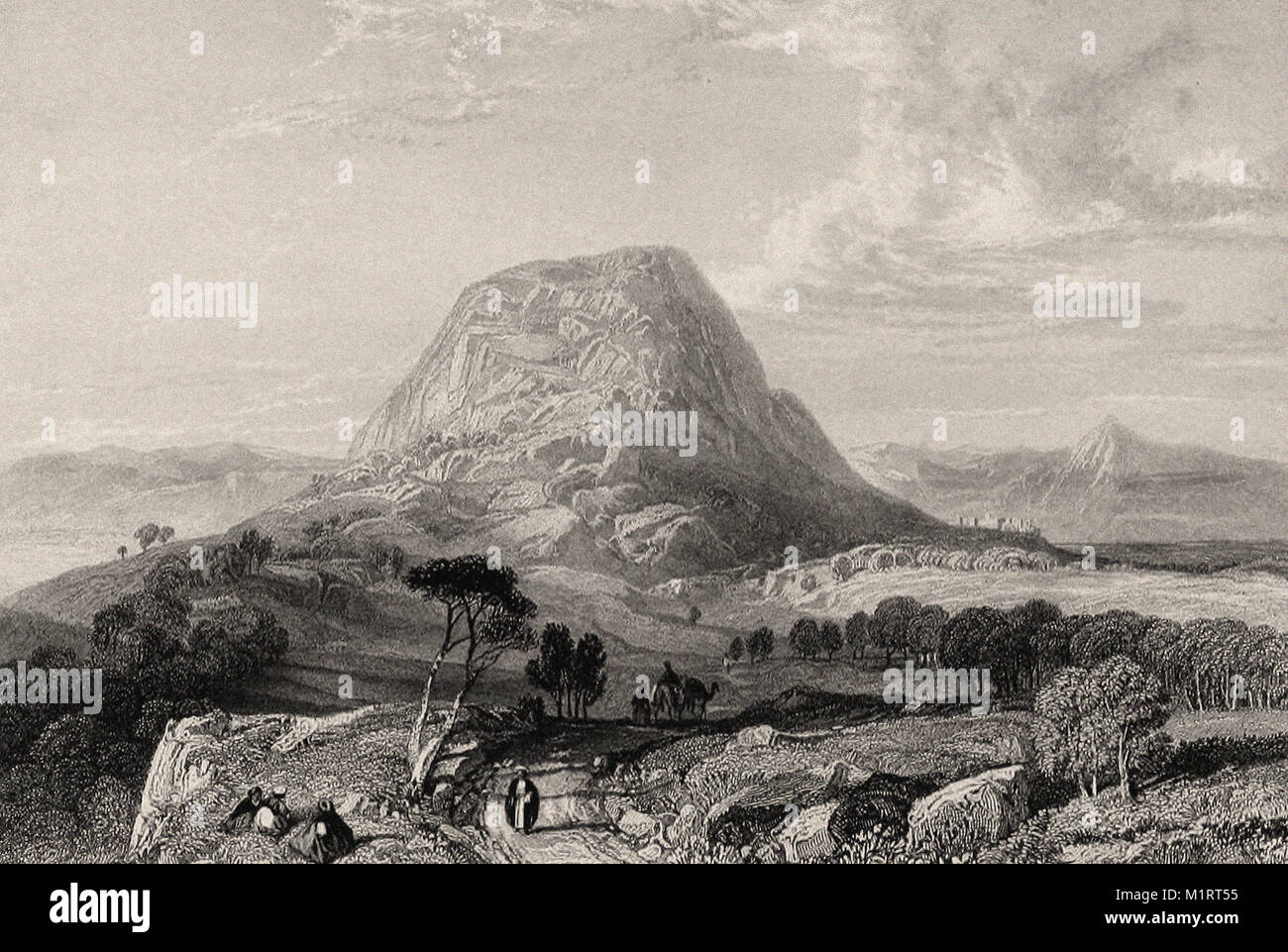 Mount TABOR - Landscape Illustration of the Bible - British engraving ...