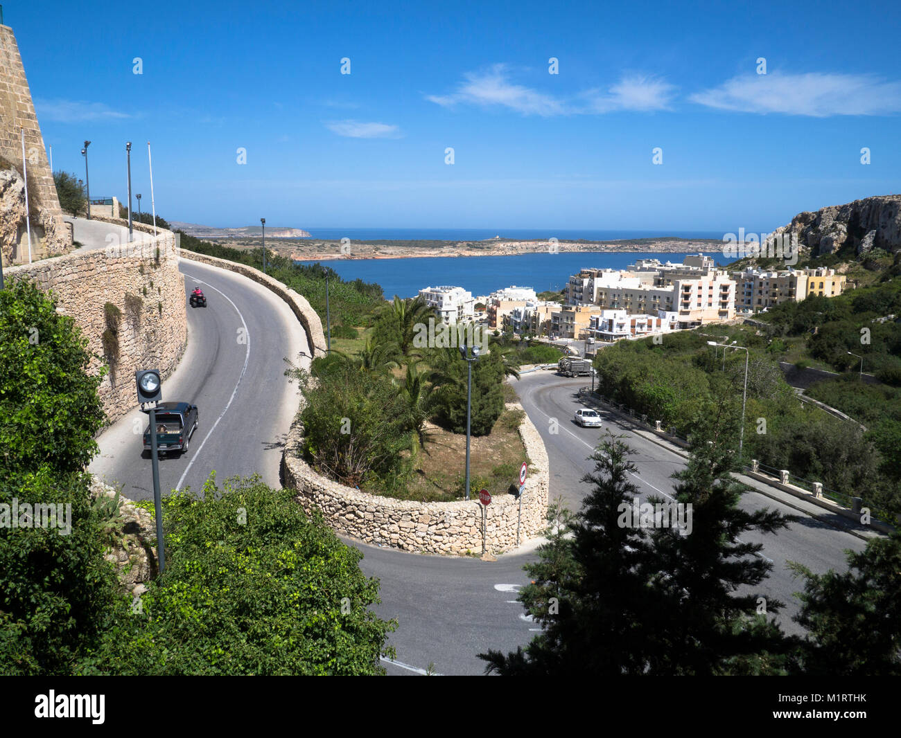 Hairpin Bend On The Road From Mellieha Heights To Mellieha Bay