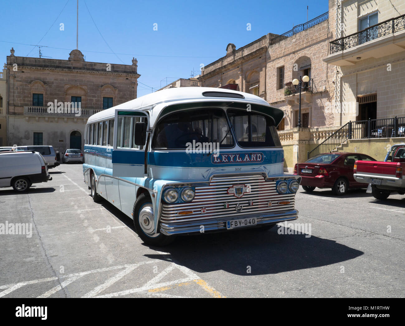 old Leyland Bus ,Mellieha, Malta,Europe Stock Photo
