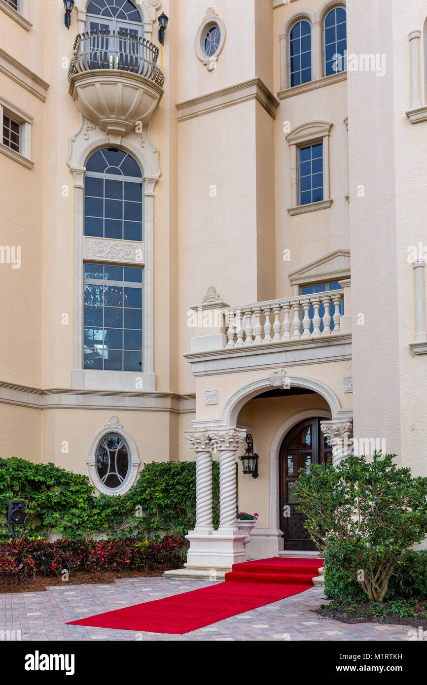 Front of typical wealthy beach front residence Naples, Florida, USA