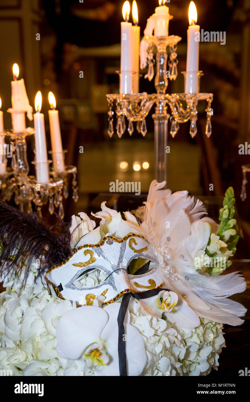 Venice-inspired decor at a party, Naples, Florida, USA Stock Photo