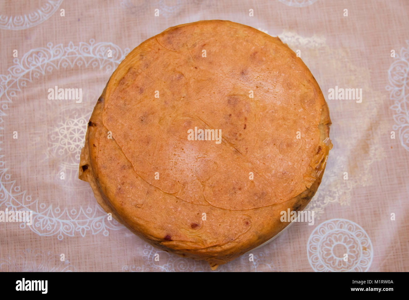 Shah pilaf. Khan pilaf in a pita. Traditional oriental dish . on tableware . Azerbaijan , Baku