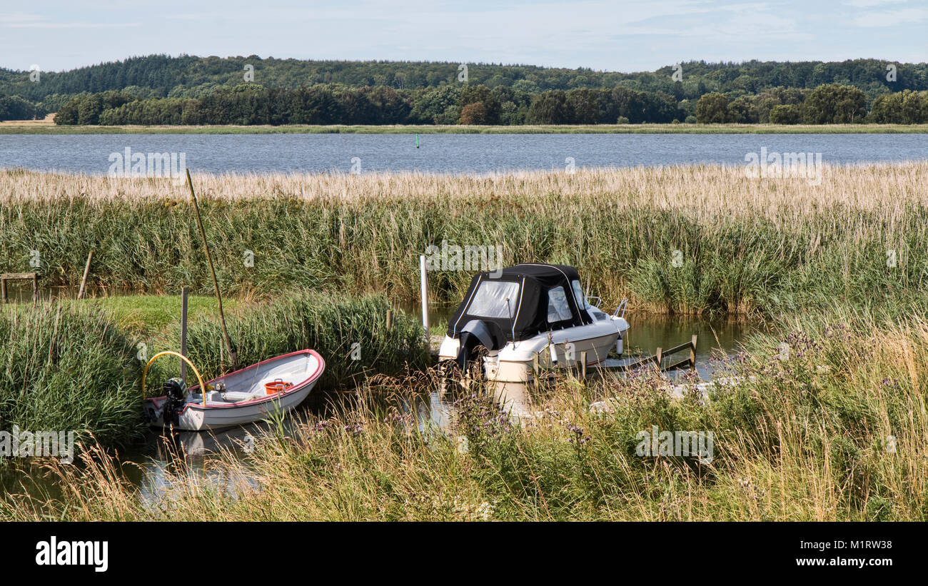 Small Boats In An Inlet At Randers Fjord Denmark Stock Photo Alamy