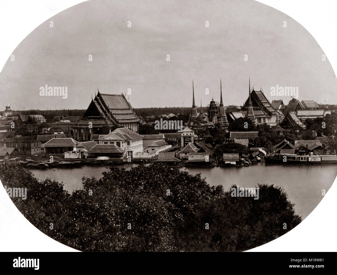c.1880 South East Asia - view of Bangkok Siam Thailand Stock Photo