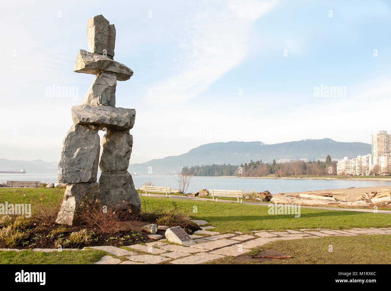 An Inukshuk erected to commemorate the 2010 Vancouver Winter Olympics ...