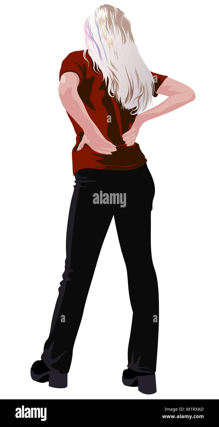 Blond woman rear view Stock Vector Images - Alamy