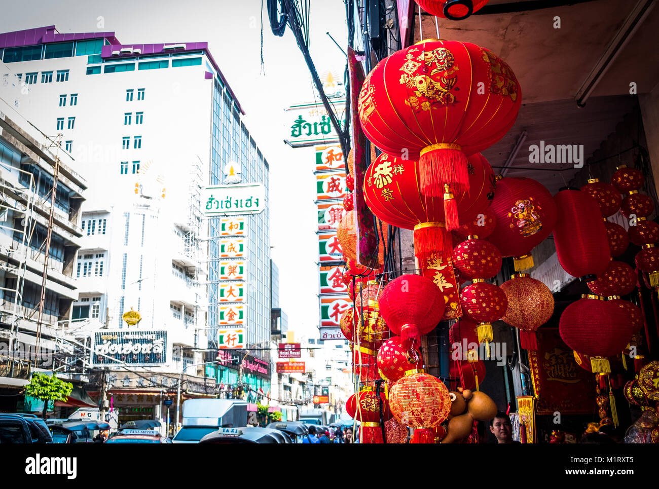 Thailand Bangkok - January 29 2018 : Chinese New year lantern hanging ...