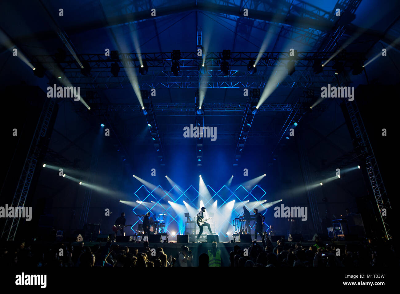 The Norwegian rap group Karpe Diem performs a live concert at the Norwegian music festival UKEN 2016 in Bergen. The duo consists of the two rappers Magdi Omar Ytreeide Abdelmaguid and Chirag Rashmikant Patel. Norway, 05/03 2016. Stock Photo